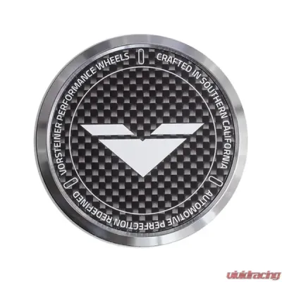Vorsteiner Carbon Fiber Aluminum Center Cap Black w/ White Logo (V-FF & VPX-101 Wheels Only) - CC17CF