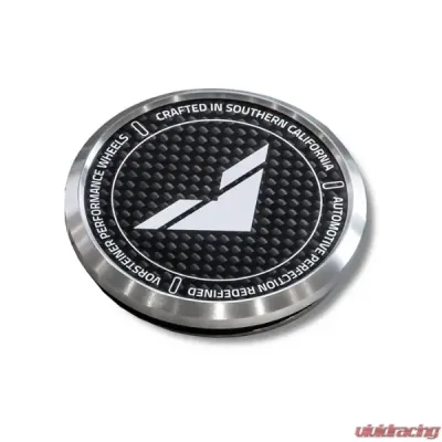 Vorsteiner Carbon Fiber Aluminum Center Cap Black w/ White Logo (V-FF & VPX-101 Wheels Only) - CC17CF