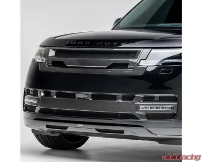 Front Middle Grill Satin Carbon Fiber PP 2x2 Kensington Edition Aero Program Land Rover Range Rover L460 2024+ - ROV1026