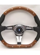 Nardi Kallista Universal 350mm Wood Steering Wheel - Perforated Leather with Polished Spokes                                     - NRD-5055-35-3000 - Image 4