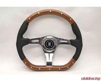 Nardi Kallista Universal 350mm Wood Steering Wheel - Perforated Leather with Polished Spokes - NRD-5055-35-3000