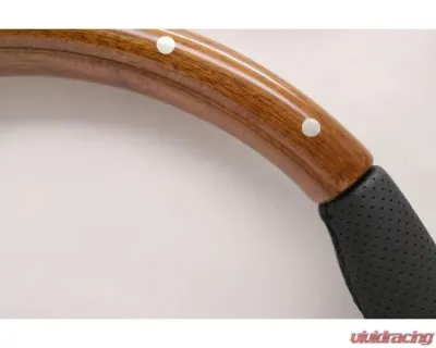 Nardi Kallista Universal 350mm Wood Steering Wheel - Perforated Leather with Polished Spokes - NRD-5055-35-3000