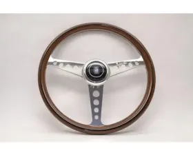 Nardi 360mm ND Classic Steering Wheel Wood & Polished Flat Spokes w/ Round Holes