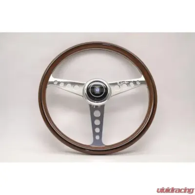 Nardi 360mm ND Classic Steering Wheel Wood & Polished Flat Spokes w/ Round Holes - 5061.36.3200