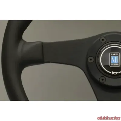 Nardi 350mm Gara Steering Wheel Black Leather/Stitching/Spokes/Anodized ring w/ Screws at Sight - 6020.35.2071
