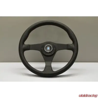 Nardi 350mm Gara Steering Wheel Black Perforated Leather/Red Stitching/Black Spokes/Black Anodized Ring w/ Screws at Sight - 6020.35.2093