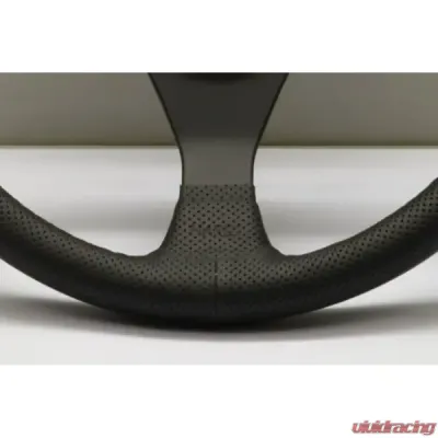 Nardi 350mm Gara Steering Wheel Black Perforated Leather/Red Stitching/Black Spokes/Black Anodized Ring w/ Screws at Sight - 6020.35.2093