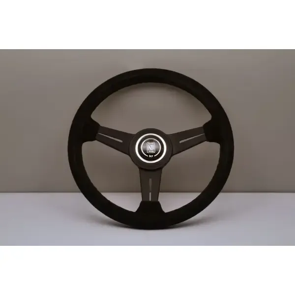 Nardi 340mm ND Classic Steering Wheel Black Suede & Black Anodized Spokes/Black Stitching - 6061.34.2081