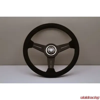 Nardi 340mm ND Classic Steering Wheel Black Suede & Black Anodized Spokes/Black Stitching - 6061.34.2081