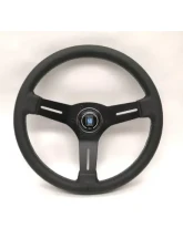 Nardi 330mm Competition Steering Wheel Black Perforated Leather/Grey Cross-Stitching/Black Spokes/Horn Button w/ Logo                                     - 6070.33.2091 - Image 4