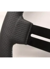 Nardi 330mm Competition Steering Wheel Black Perforated Leather/Grey Cross-Stitching/Black Spokes/Horn Button w/ Logo                                     - 6070.33.2091 - Image 2