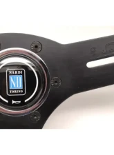Nardi 330mm Competition Steering Wheel Black Perforated Leather/Grey Cross-Stitching/Black Spokes/Horn Button w/ Logo                                     - 6070.33.2091 - Image 3