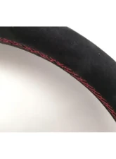 Nardi 330mm Competition Steering Wheel Black Suede/Red Cross-Stitching/Black Anodized Spokes/Horn Button w/ Nardi Logo                                     - 6070.33.2094 - Image 4