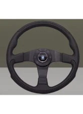 Nardi 350mm Leader Steering Wheel Black Smooth/Perforated Leather/Black Aluminium Ring & Spokes                                     - 6090.35.2092 - Image 4