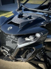 FourWerx Carbon Center Hood Sr Style Can-Am Maverick R 2024                                     - MAV-R-HDSR - Image 3