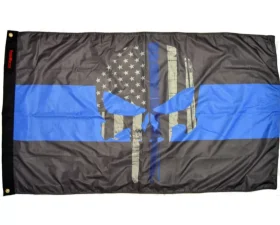 Forever Wave 3x5'  Thin Blue Line Punisher Flag