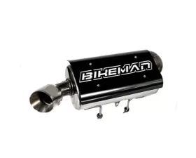 Bikeman Performance Single Barrel Slip On Exhaust Black w/ White Letter Polaris General | General XP 2016-2024