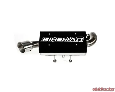 Bikeman Performance Single Barrel Slip On Exhaust Black w/ White Letter Polaris General | General XP 2016-2024 - 17-326
