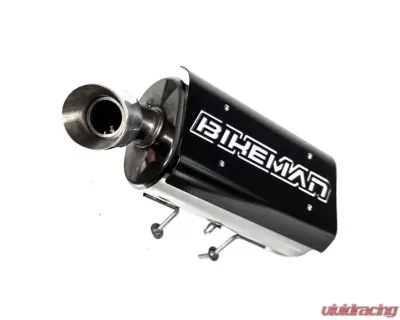 Bikeman Performance Single Barrel Slip On Exhaust Black w/ White Letter Polaris General | General XP 2016-2024 - 17-326