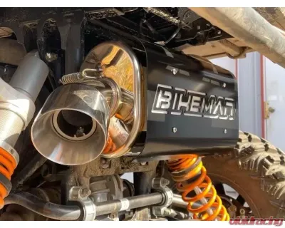 Bikeman Performance Single Barrel Slip On Exhaust Black w/ White Letter Polaris General | General XP 2016-2024 - 17-326