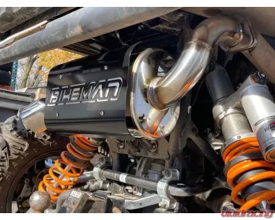 Bikeman Performance Single Barrel Slip On Exhaust Black w/ White Letter Polaris General | General XP 2016-2024 - 17-326