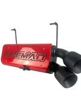 Bikeman Performance Bare Stainless Double Barrel Slip-On Exhaust Red w/ White Letter Polaris RZR Pro R | R4 2022-2024                                     - 17-327-R - Image 6