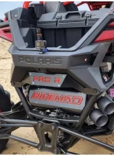 Bikeman Performance Bare Stainless Double Barrel Slip-On Exhaust Red w/ White Letter Polaris RZR Pro R | R4 2022-2024                                     - 17-327-R - Image 4