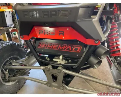 Bikeman Performance Bare Stainless Double Barrel Slip-On Exhaust Black w/ White Letter Polaris RZR Pro R | R4 2022-2024 - 17-327