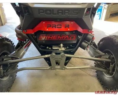 Bikeman Performance Bare Stainless Double Barrel Slip-On Exhaust Black w/ White Letter Polaris RZR Pro R | R4 2022-2024 - 17-327
