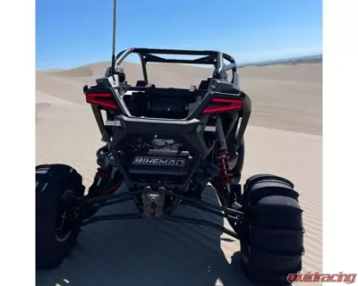 Bikeman Performance Bare Stainless Double Barrel Slip-On Exhaust Black w/ White Letter Polaris RZR Pro R | R4 2022-2024 - 17-327