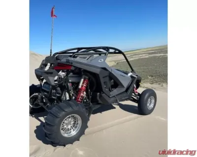 Bikeman Performance Bare Stainless Double Barrel Slip-On Exhaust Black w/ White Letter Polaris RZR Pro R | R4 2022-2024 - 17-327