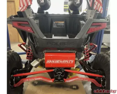 Bikeman Performance Bare Stainless Single Barrel Slip-On Exhaust Black w/ White Letter Polaris RZR Pro XP | XP 4  | Turbo R | R4 2020-2024 - 17-328