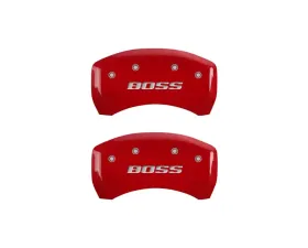 MGP Caliper Covers Rear Set of 2 Red Finish | Silver BOSS Rear Only
