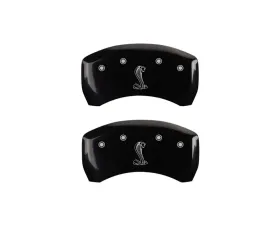 MGP Caliper Covers Rear Set of 2 Black Finish | Silver COBRA | Tiffany Snake Logo