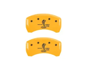 MGP Caliper Covers Rear Set of 2 Yellow Finish | Black GT350 Shelby Rear Only