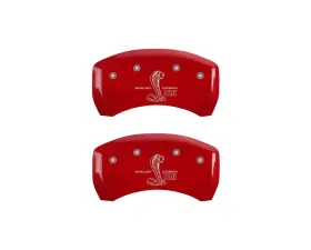 MGP Caliper Covers Rear Set of 2 Red Finish | Silver GT500 Shelby Rear Only