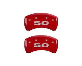 MGP Caliper Covers Rear Set of 2 Red Finish | Silver Mustang | 5.0 2011