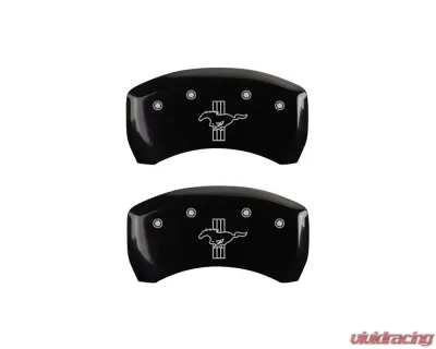 MGP Caliper Covers Rear Set of 2 Black Finish | Silver Mustang | Bar & Pony S197 - 10010RMB1BK