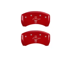 MGP Caliper Covers Rear Set of 2 Red Finish | Silver Mustang | Bar & Pony S197