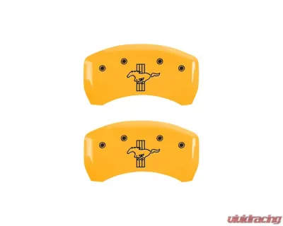MGP Caliper Covers Rear Set of 2 Yellow Finish | Black Mustang | Bar & Pony S197 - 10010RMB1YL