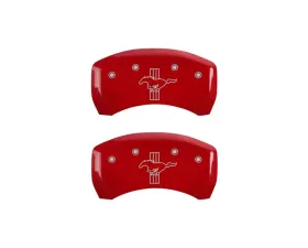 MGP Caliper Covers Rear Set of 2 Red Finish | Silver Mustang | Bar & Pony 2015