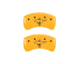 MGP Caliper Covers Rear Set of 2 Yellow Finish | Black Mustang | Bar & Pony 2015