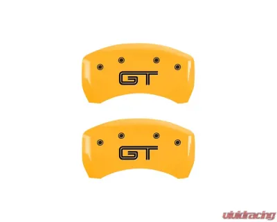 MGP Caliper Covers Rear Set of 2 Yellow Finish | Black Mustang | GT S197 - 10010RMG2YL