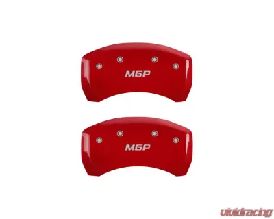 MGP Caliper Covers Rear Set of 2 Red Finish | Silver MGP - 10010RMGPRD