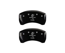MGP Caliper Covers Rear Set of 2 Black Finish | Silver Shelby | Tiffany Snake Engraving