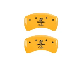 MGP Caliper Covers Rear Set of 2 Yellow Finish | Black Shelby | Tiffany Snake Engraving
