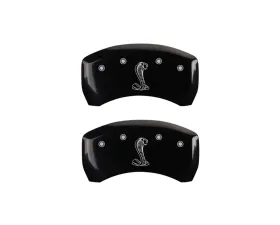MGP Caliper Covers Rear Set of 2 Black Finish | Silver Tiffany Snake Logo