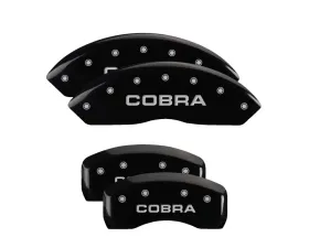 MGP Caliper Covers Set of 4 Black Finish | Silver COBRA Ford Mustang