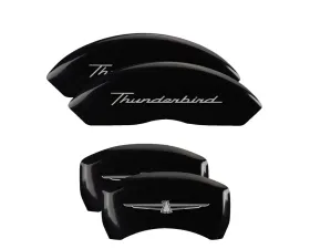 MGP Caliper Covers Set of 4 Black Finish for Ford Thunderbird 2002-2005, Engraved Emblem