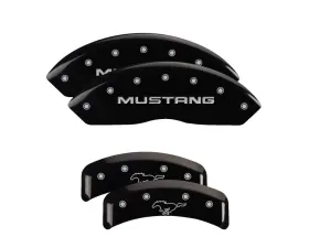 MGP Caliper Covers Set of 4 Black Finish for Ford Mustang 1999-2004, Pony Logo